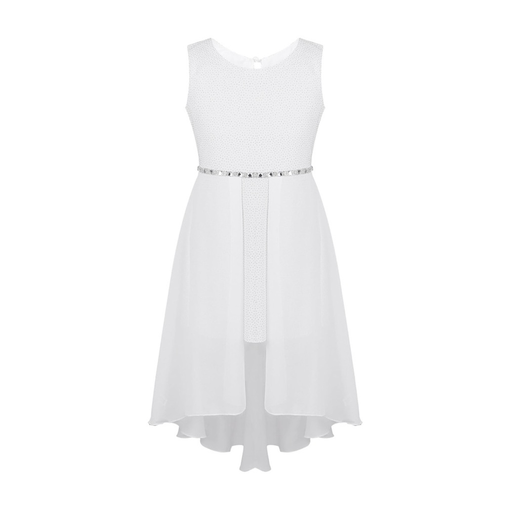 NWT Girls High Low Tulle White Sparkle Dress